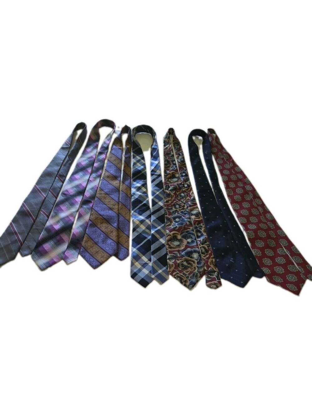 All Silk Neckties Lot Of 7 Various Designs Brands And Lengths